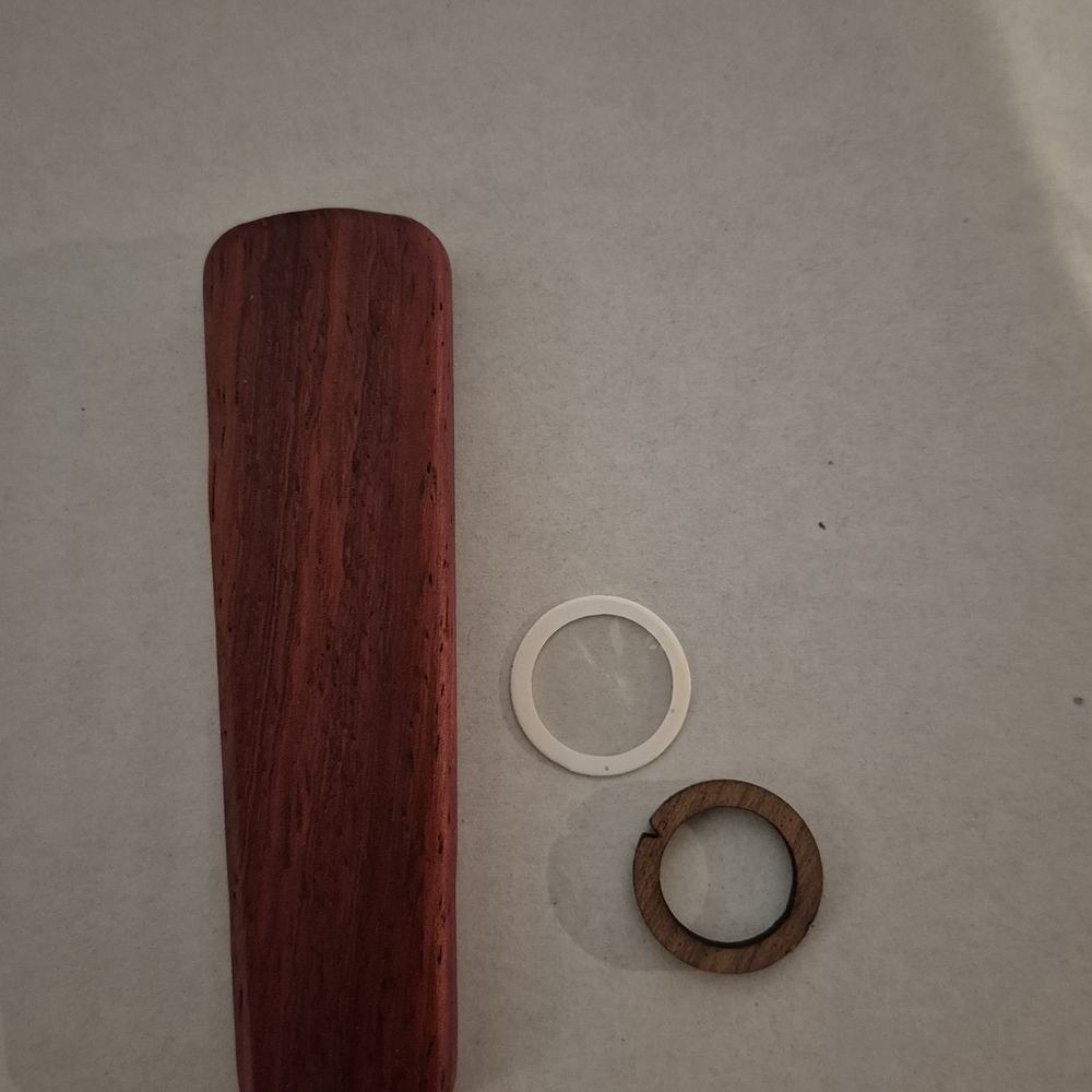 Kazoo Handmade Wood Carved Floral Engraved with Tin Case and Extra Membrane - Picture 3 of 5
